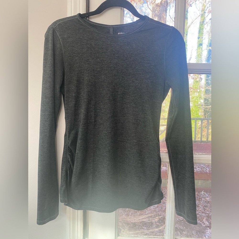 Girlfriend Collective Charcoal Long Sleeve Athletic Maternity Top Size Small - Picture 2 of 6